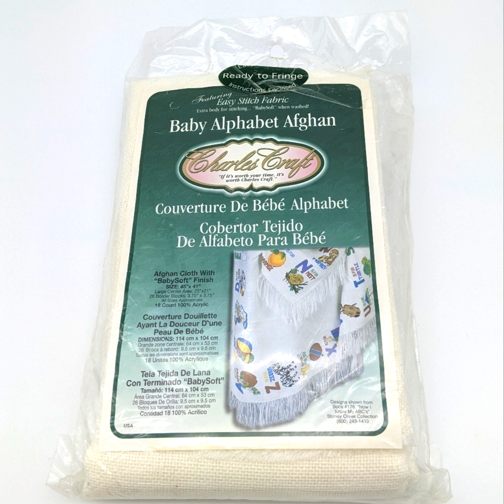 🦋BOGO Vintage Charles Craft Baby Alphabet Afghan